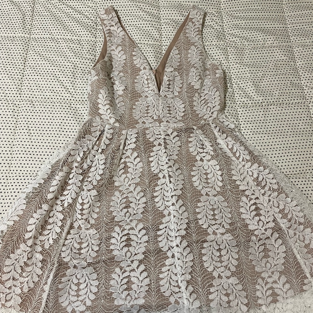 All of My Heart White Lace Skater Dress